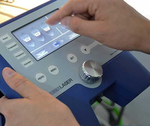 blaues Display in der Anwendung